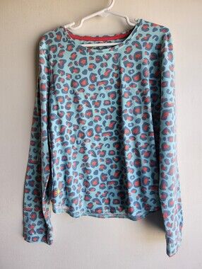GENERATION JOY Aqua Leopard Print Top